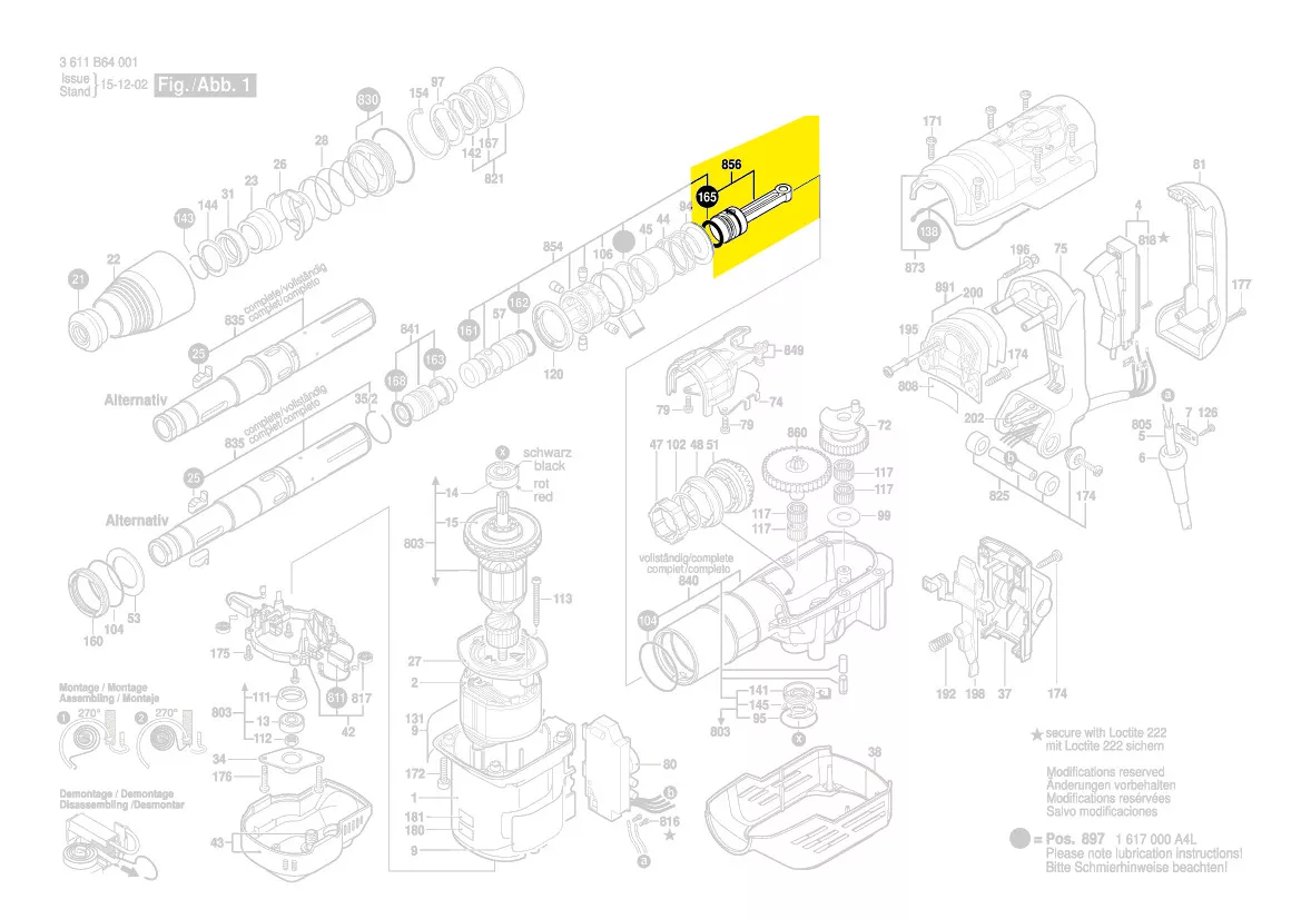 Piston de marteau réf. 1 617 000 A04 BOSCH